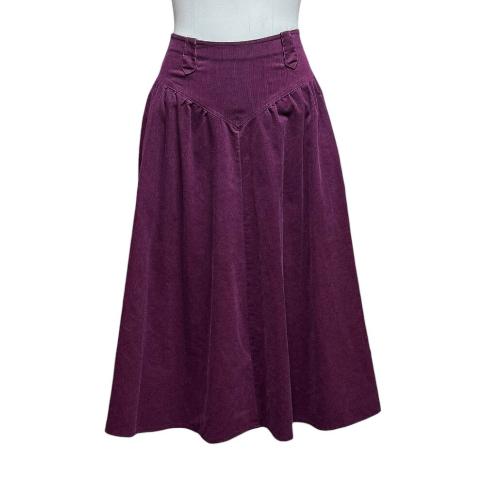 Sheplers Vintage Corduroy Western Prairie Skirt Burgundy 9